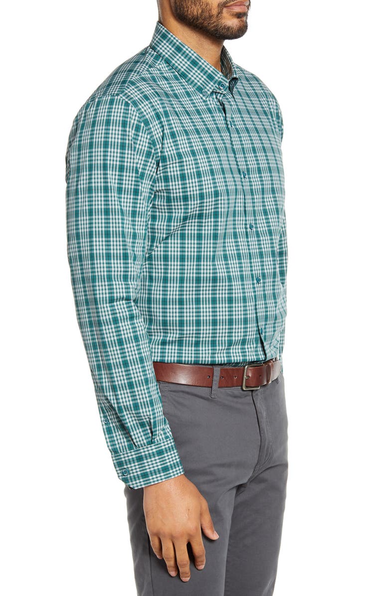 Cutter & Buck Soar Classic Fit Plaid Performance Button-Down Shirt, Alternate, color, 