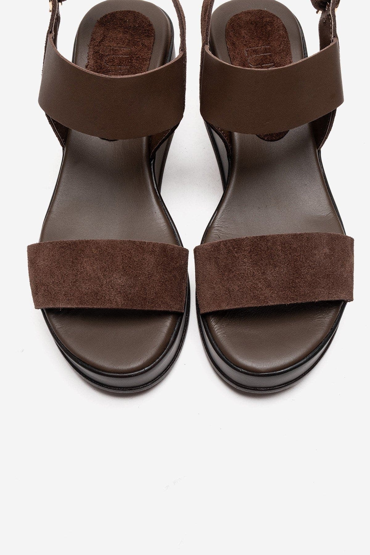 Forever & Always Shoes Lolanthe Leather Wedge Sandal, Alternate, color, Brown Suede