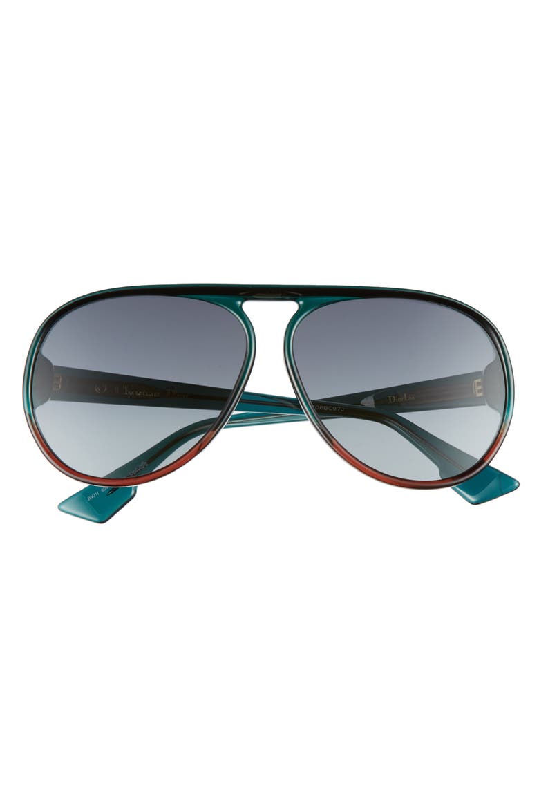 Lia 62mm Oversize Aviator Sunglasses, Alternate, color, GREEN/ BROWN