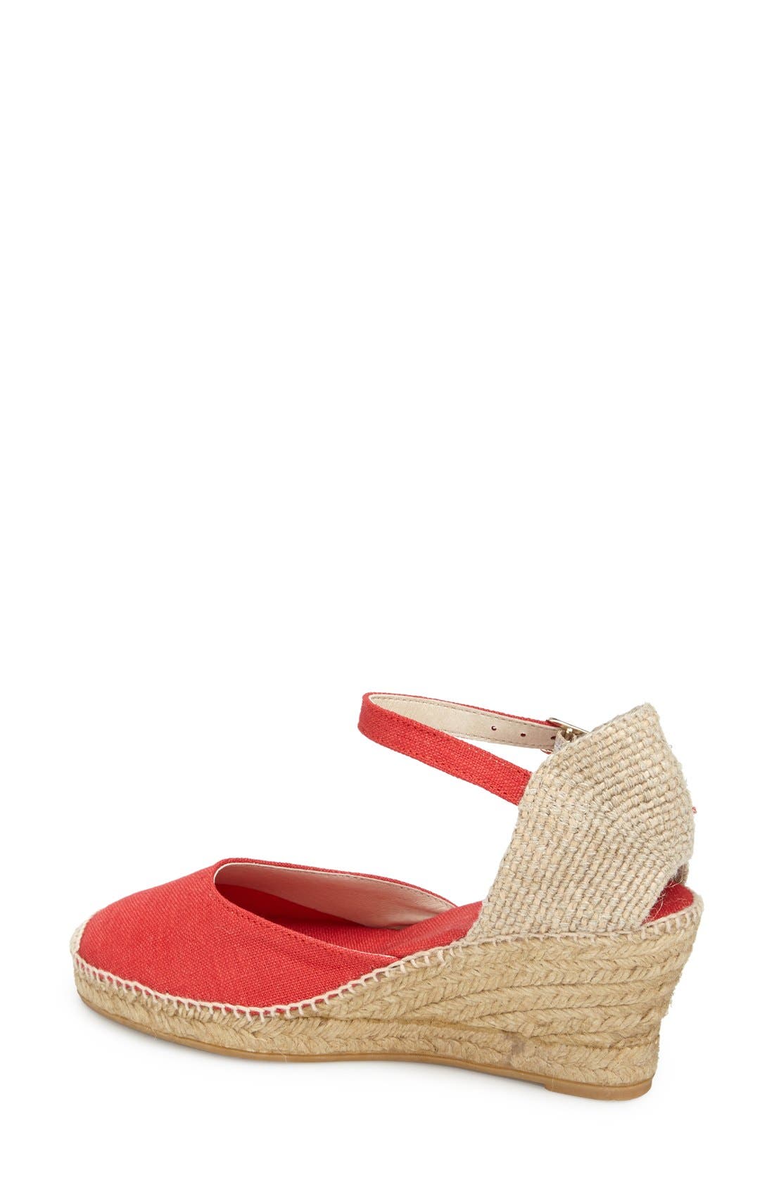 Toni Pons 'Caldes' Linen Wedge Sandal, Alternate, color, Red