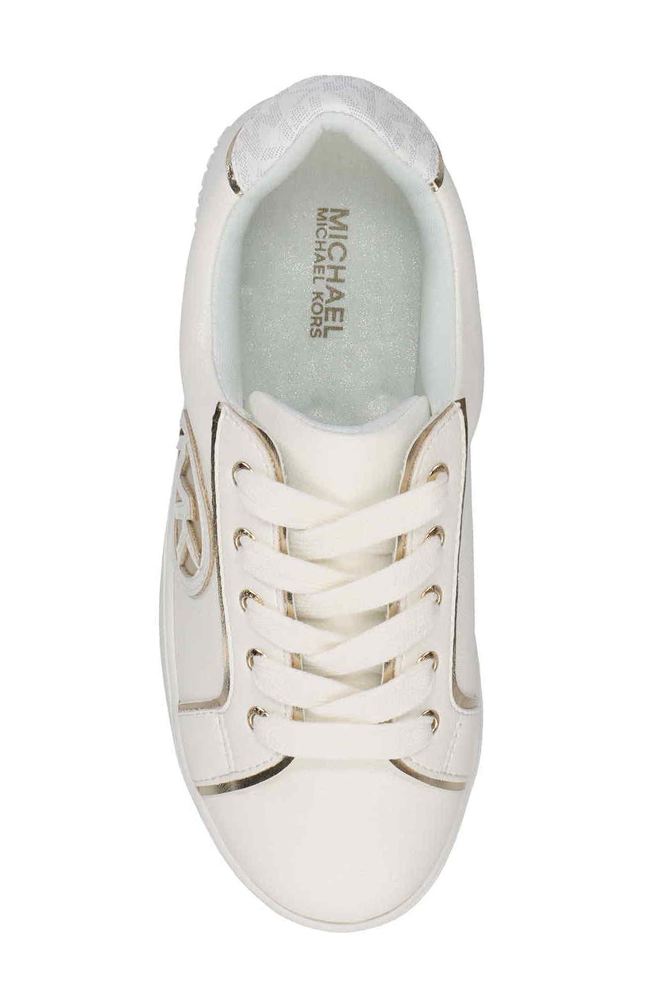 MICHAEL Michael Kors Kids
 Jordana Poppy Platform Sneaker, Alternate, color, White/ Gold