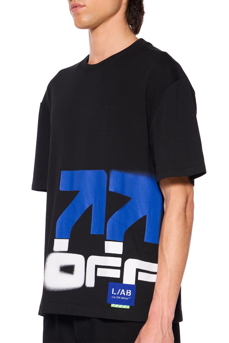 Off Stacked Cotton Graphic T-Shirt, Alternate, color, BLACK