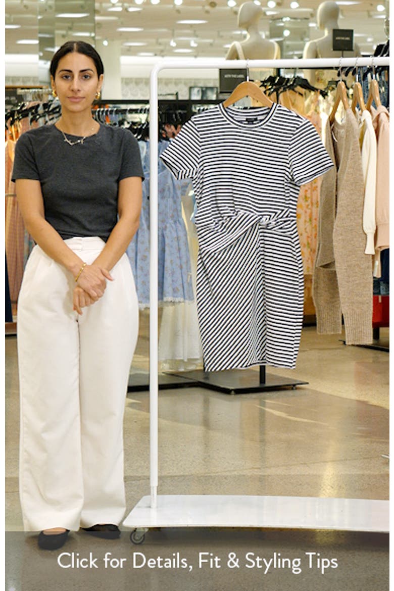 Striped Twist Detail Stretch Cotton T-Shirt Dress video