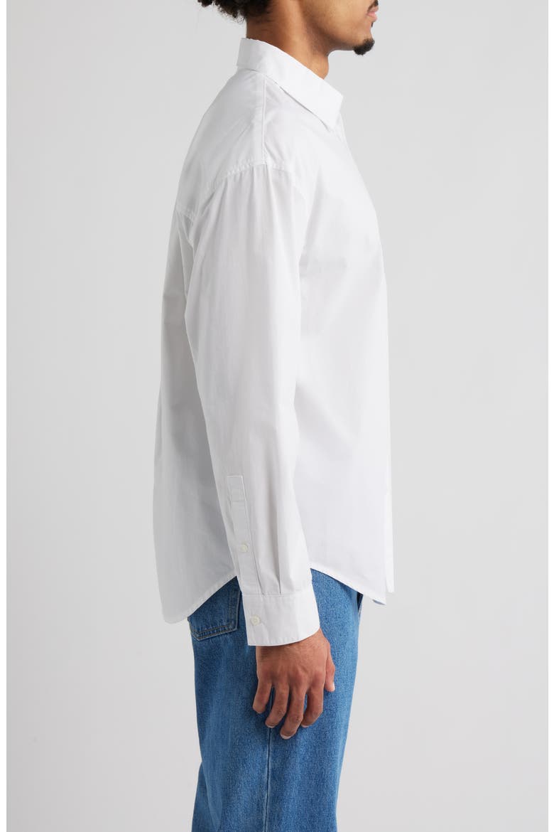 Oversize Cotton Button-Up Shirt, Alternate, color, WHITE