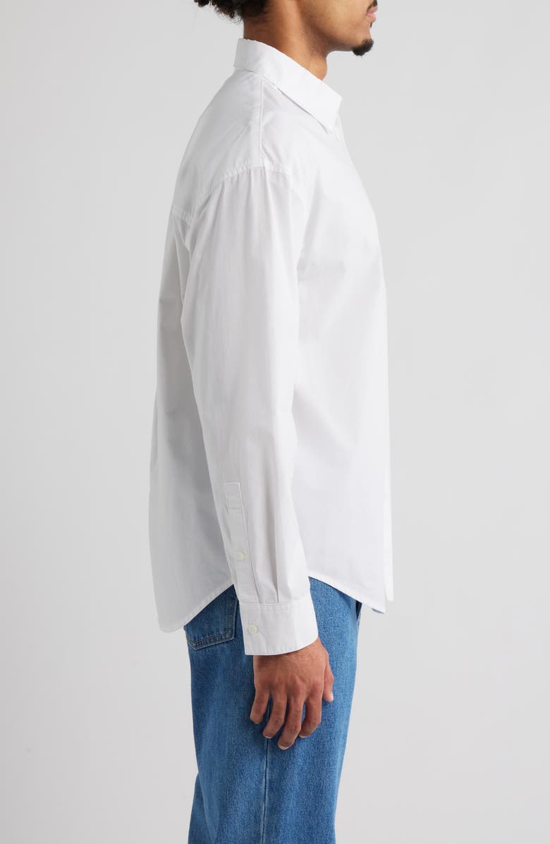 BP. Oversize Cotton Button-Up Shirt, Alternate, color, White