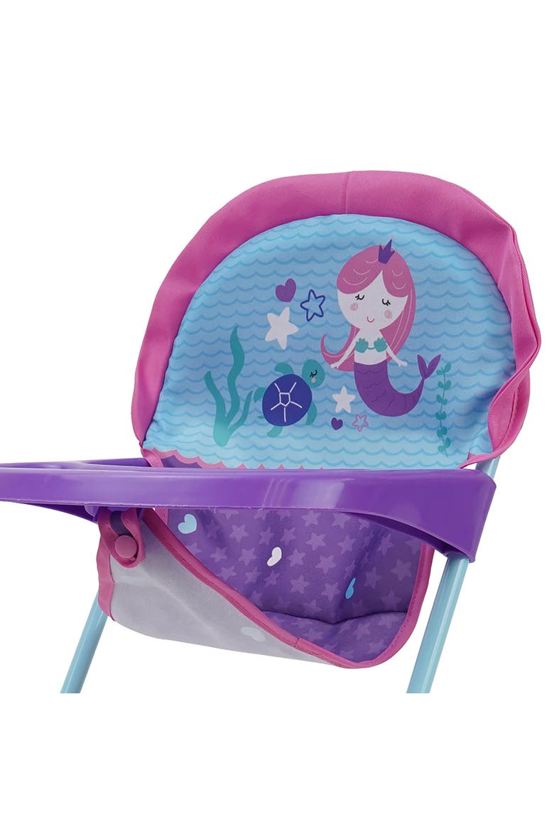 Mermaid Doll Highchair Kids Pretend Play Highchair W/ Front Tray 3+, Alternate, color, Multicolored