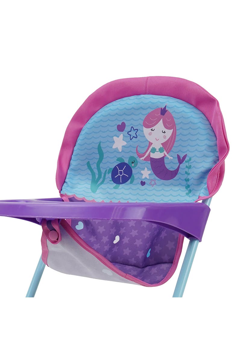 509 Mermaid Doll Highchair Kids Pretend Play Highchair W/ Front Tray 3+, Alternate, color, Multicolored