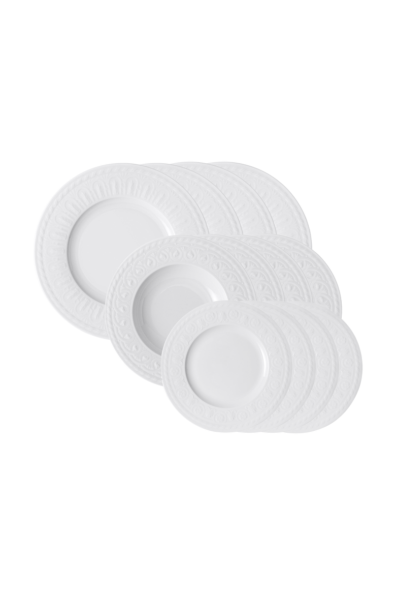 Cellini 12 Piece Dinnerware Set, Main, color, white