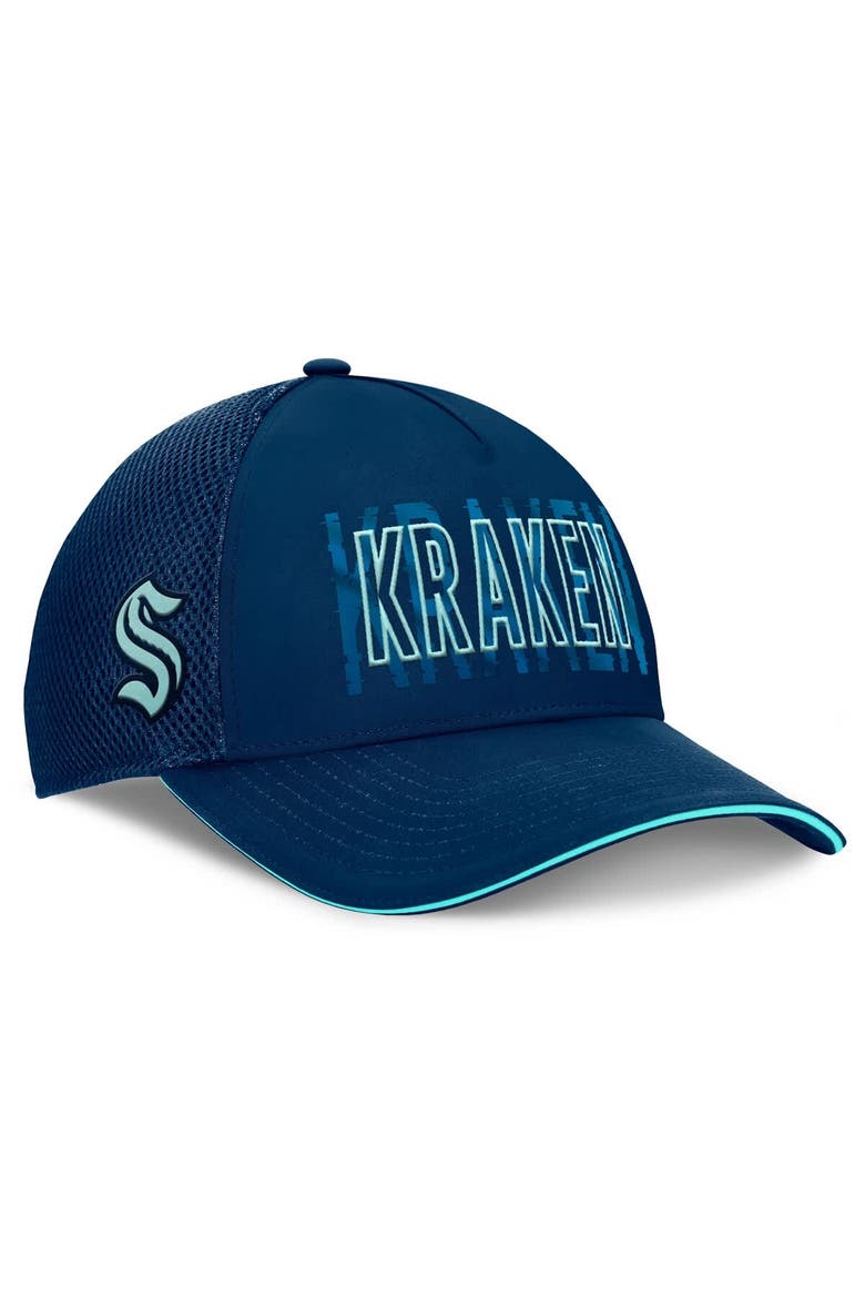 Men's Fanatics Deep Sea Blue Seattle Kraken Fundamental Flex Hat, Alternate, color, Navy