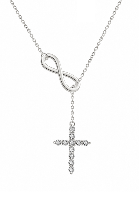 Dloria Infinite Cross Lariat Necklace