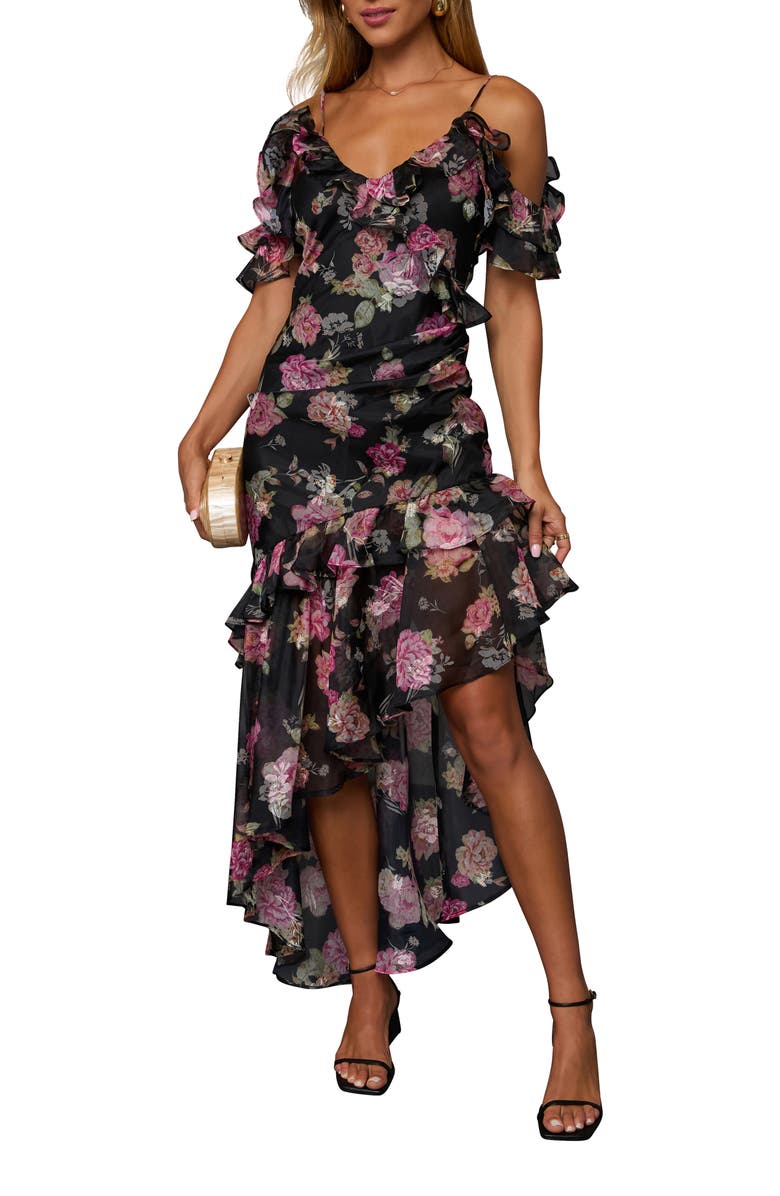 VICI Collection Chelsea Floral Print Off the Shoulder Ruffle Dress, Main, color, 