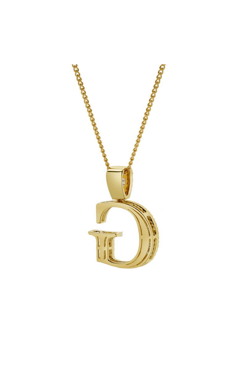LuvMyJewelry G Initial Diamond Pendant 10K Yellow Gold - 0.64 Carats, Alternate, color,