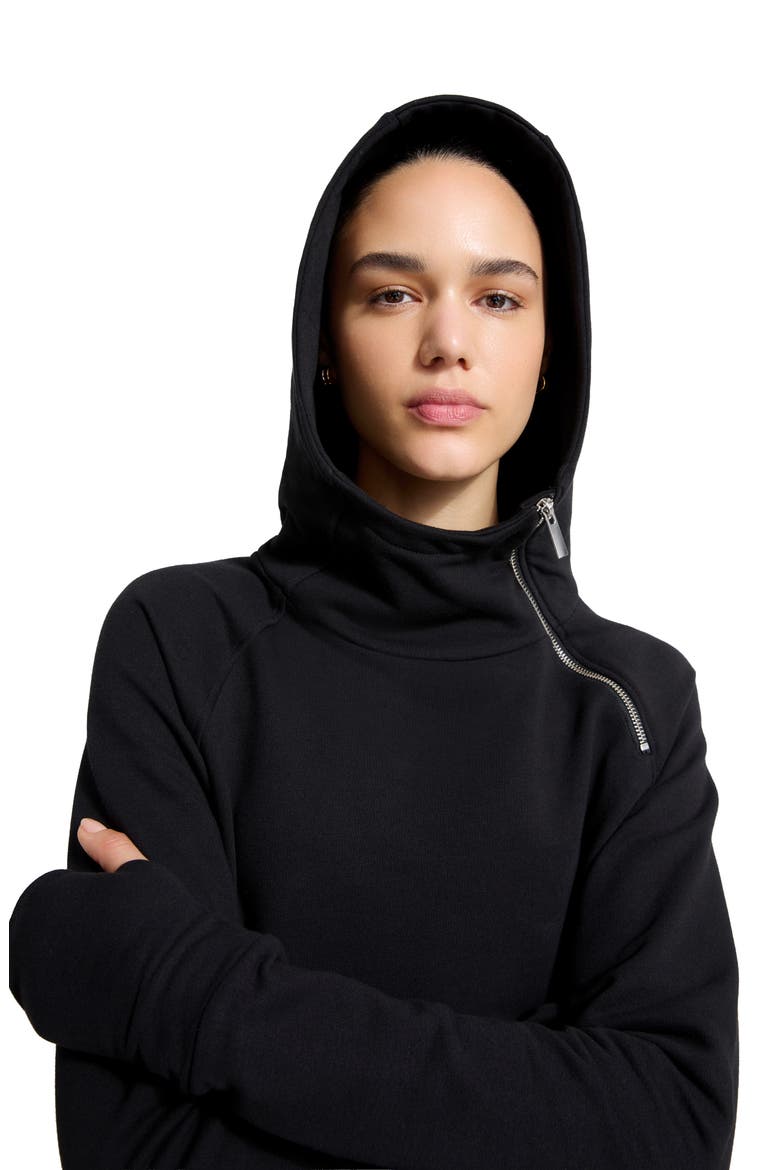 Tompkins Long Sleeve Hoodie Maxi Dress, Alternate, color, BLACK