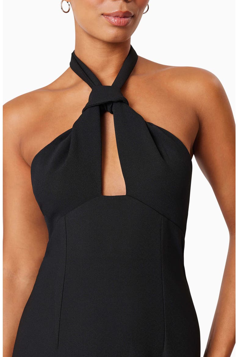 Victoria Halter Neck Stretch Crepe Cocktail Dress, Alternate, color, BLACK