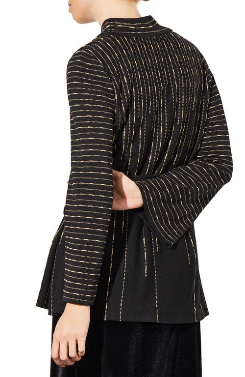 Ming Wang Belted Shimmer Stripe Jacket In Multi