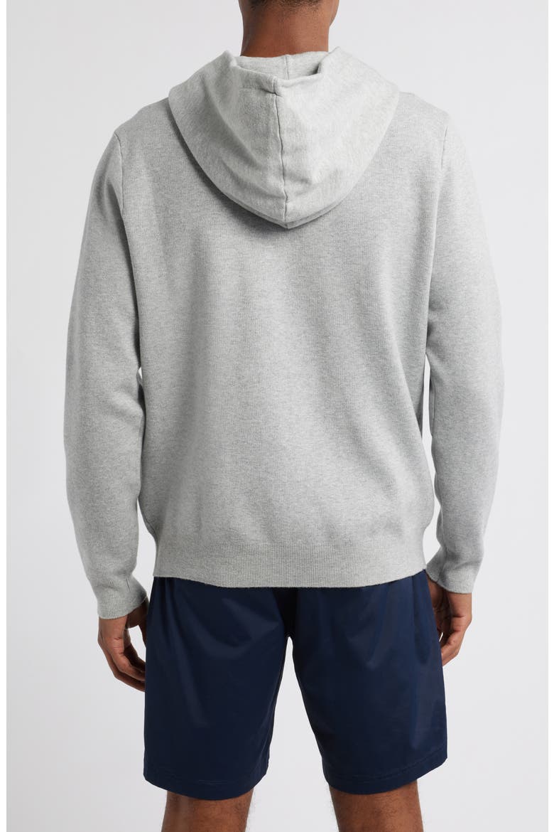 Logo Intarsia Hooded Sweater, Alternate, color, HEATHER GREY