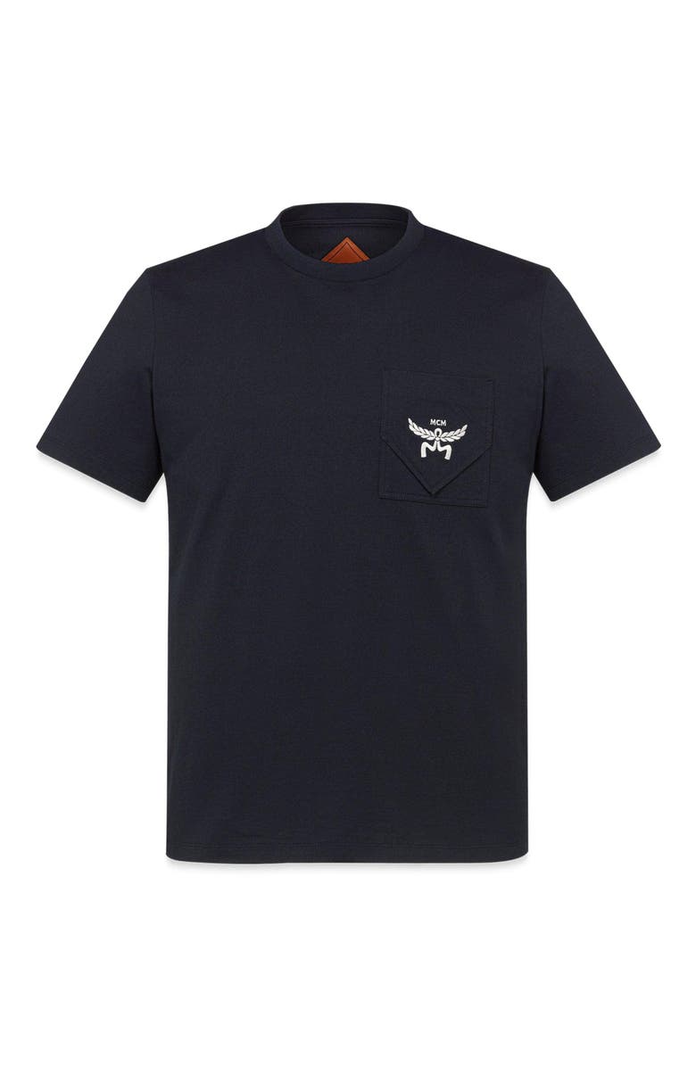 MCM Essential Logo Pocket T-Shirt in Organic Cotton, Alternate, color, 