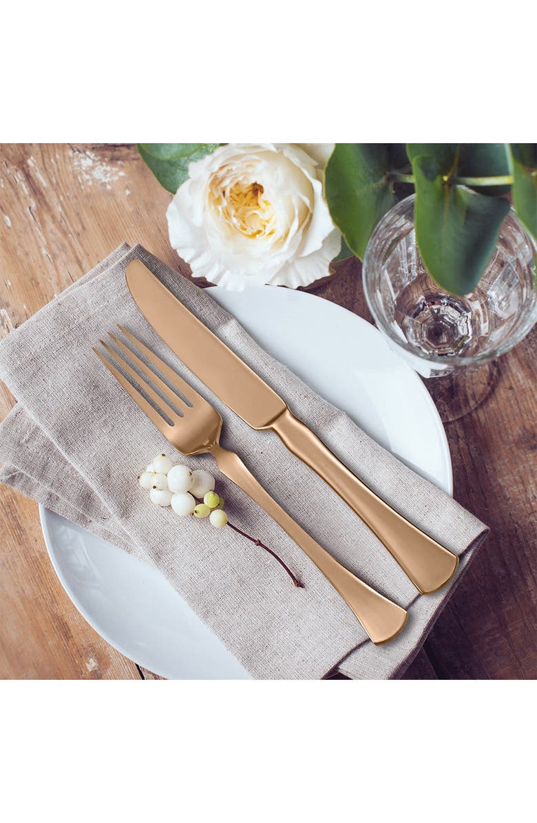 HAMPTON FORGE Skandia Refined Copper 20-Piece Flatware Set, Alternate, color,