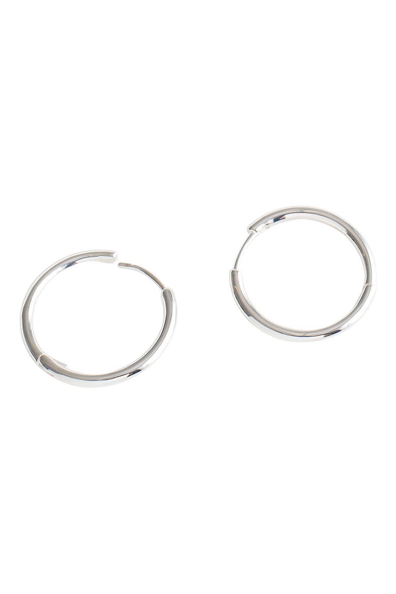 Demi-Fine Medium Hoop Earrings, Main, color, STERLING SILVER