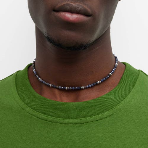 Jan Leslie Gemstone Beaded Necklace With Sterling Silver Lobster Closure In Blue
