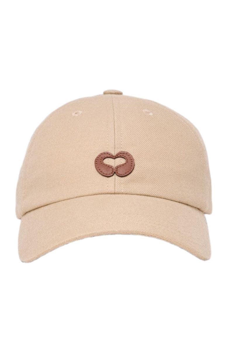 maje Linen blend cap with logo, Main, color, Beige