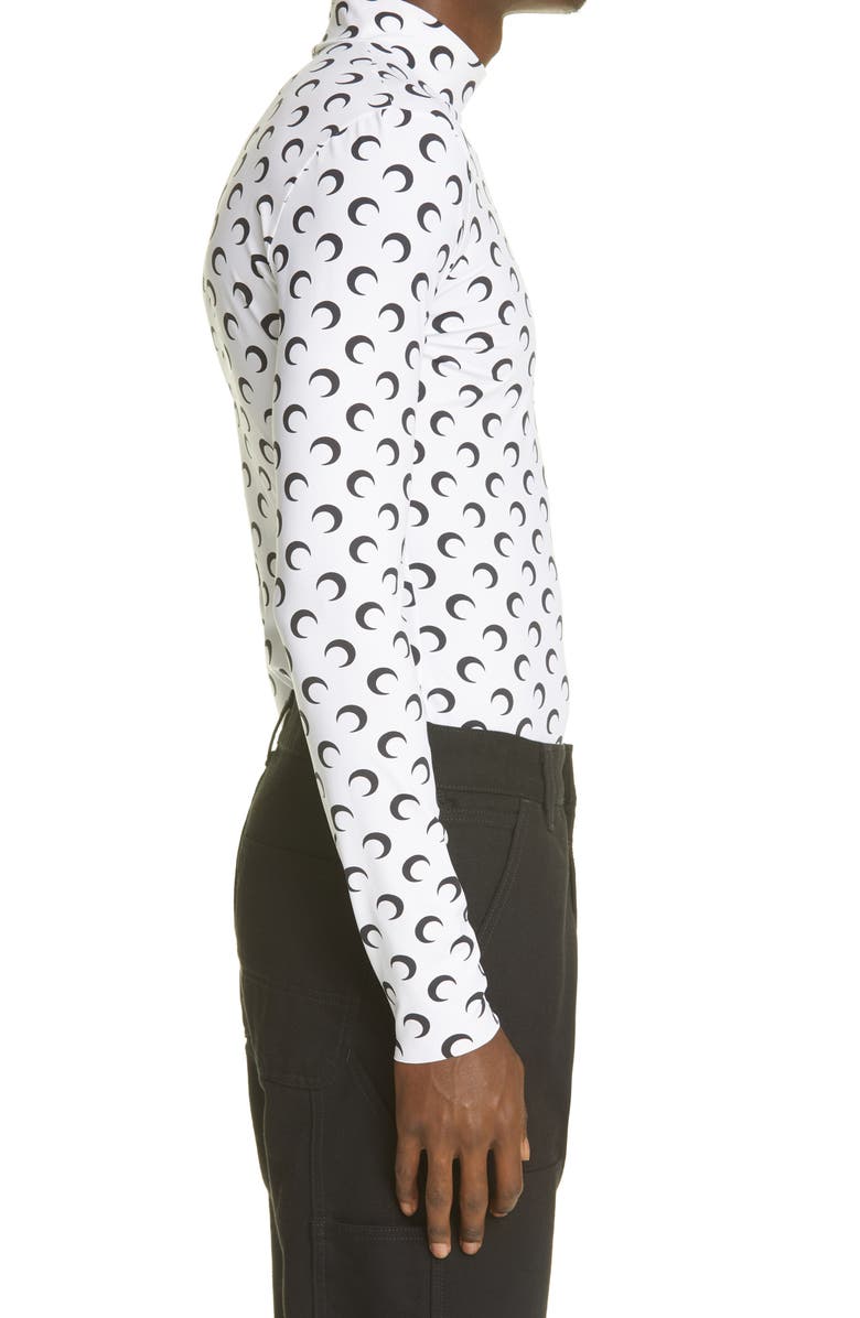 Marine Serre Gender Inclusive Second Skin Mock Neck Top, Alternate, color,