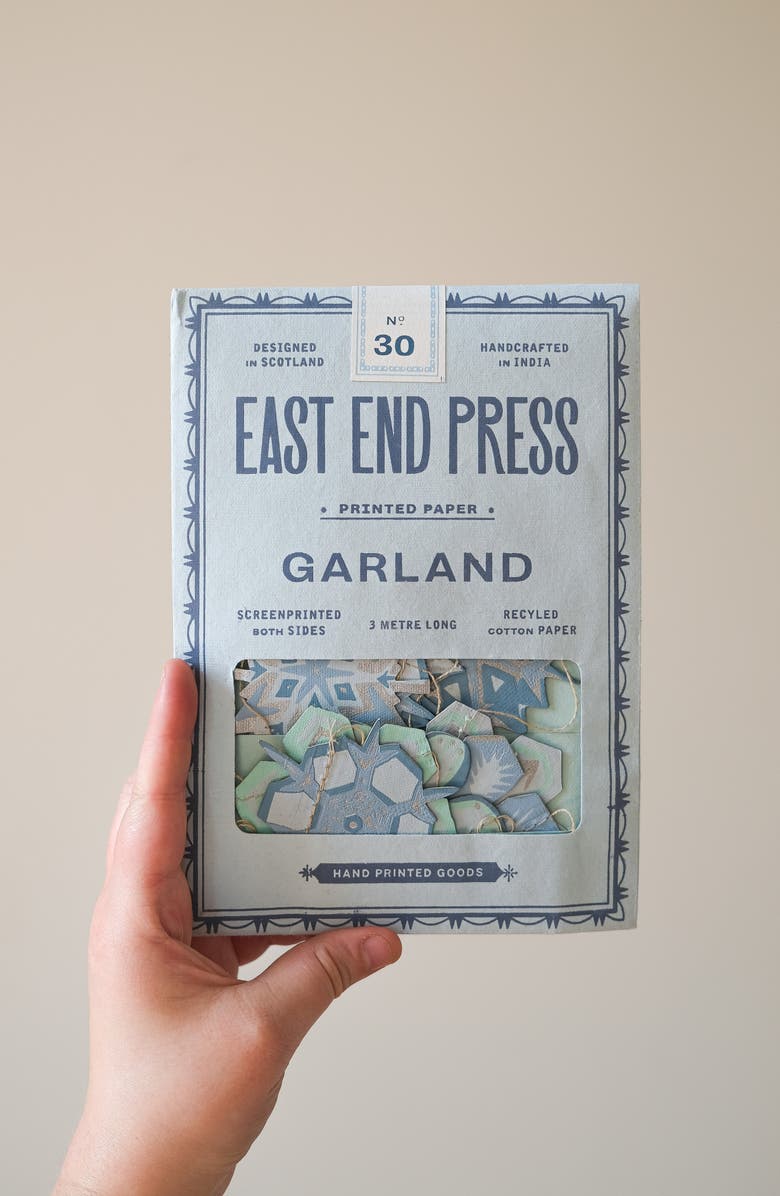 East End Press Paper Snowflakes Sewn Garland, Alternate, color, Mixed