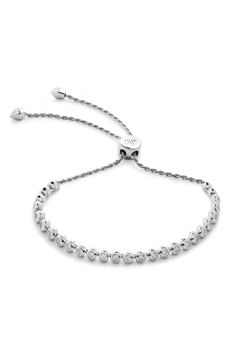 Monica Vinader Lab Grown Diamond Friendship Bracelet, Main, color, Sterling Silver / Lab Diamond