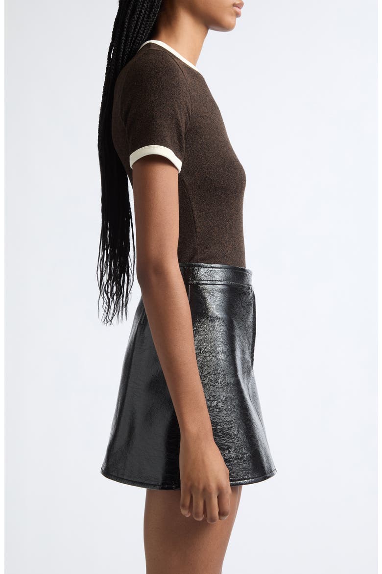 Heather Contrast T-Shirt, Alternate, color, CHOCOLAT/ BUTTER