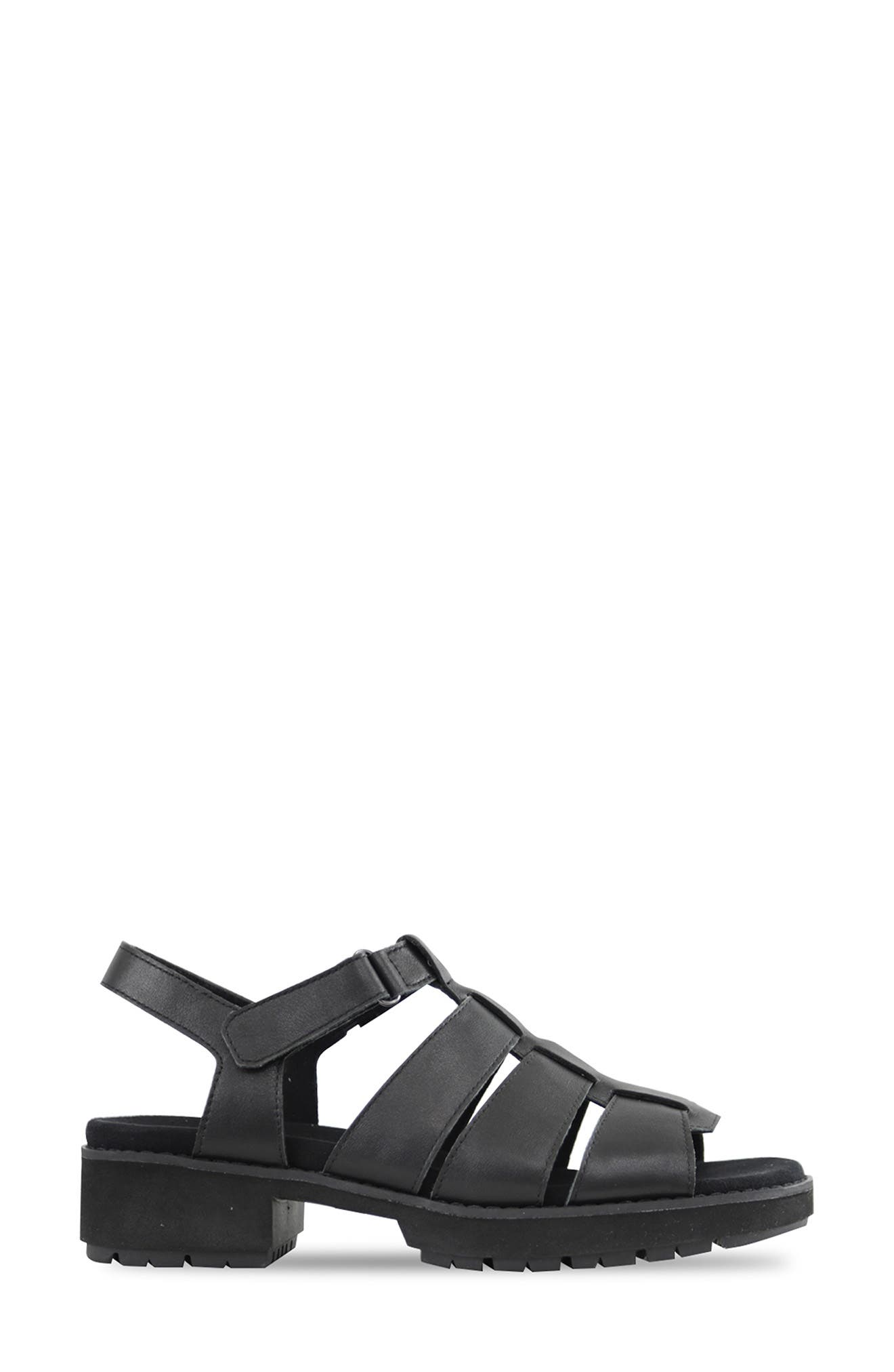 Munro Marley Fisherman Sandal, Alternate, color, Black