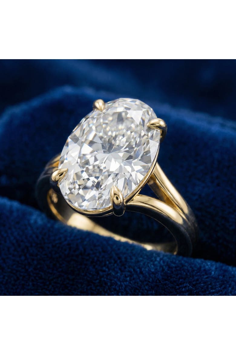 Certified 5Ct Abner Oval Solitaire Diamond Engagement Ring 14k Gold Lab Grown, Alternate, color, 14k Yellow Gold
