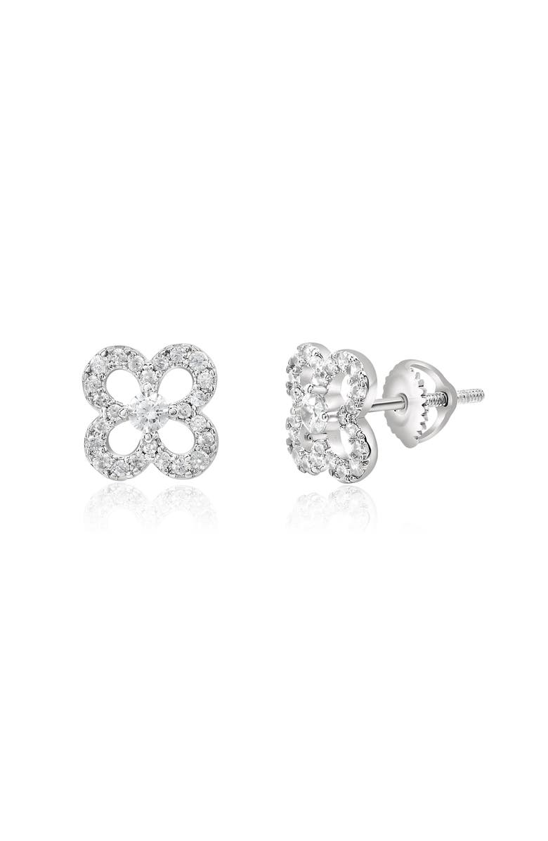Donatello Gian Sterling Silver Pave Earrings, Main, color, Silver