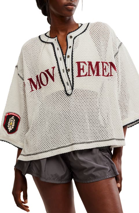 FP Movement Camp Out Embroidered Open Stitch Top