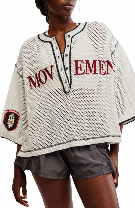 FP Movement Camp Out Embroidered Open Stitch Top