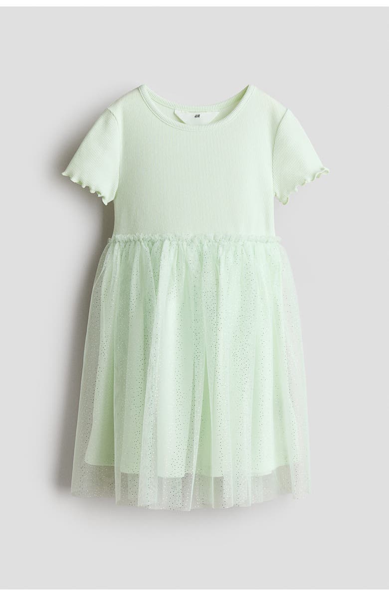 H&M Dress with tulle skirt, Main, color, Light Green