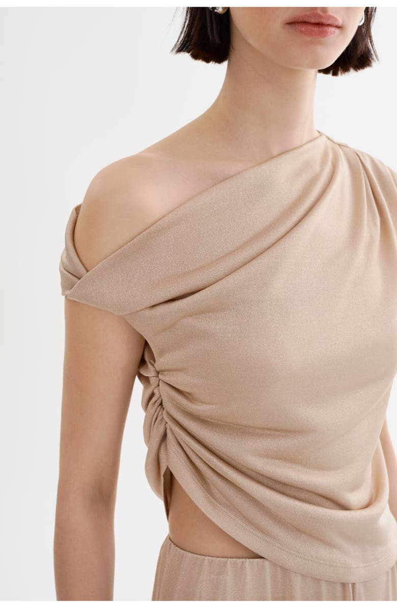 LAMARQUE EVONNE | One Shoulder Top, Alternate, color, Gold Shimmer