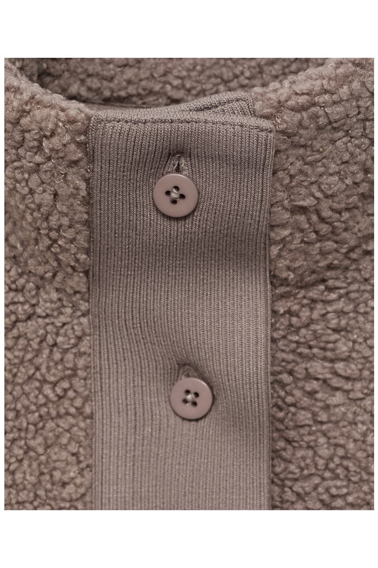 Textured Fleece Cardigan, Alternate, color, BROWN