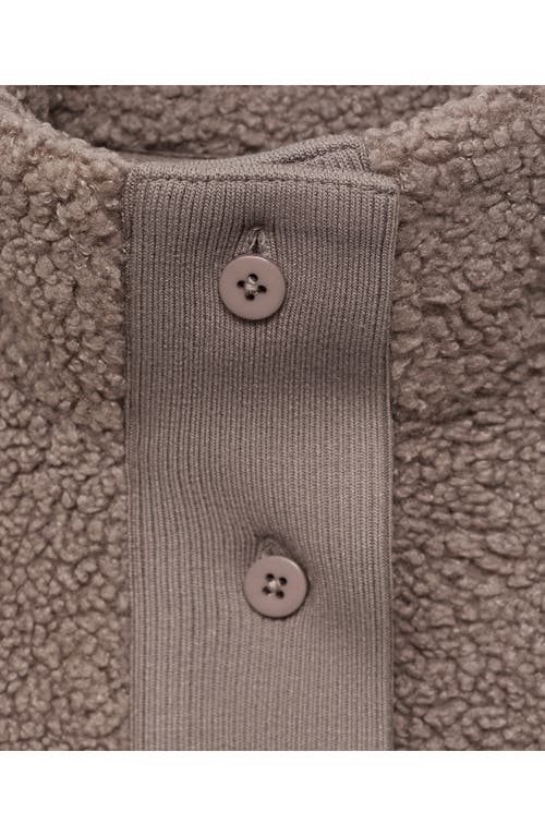 Mango Textured Fleece Cardigan In Brown