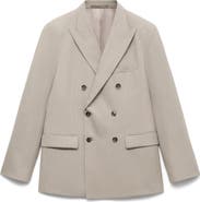 MANGO Slim Fit Double Breasted Blazer
