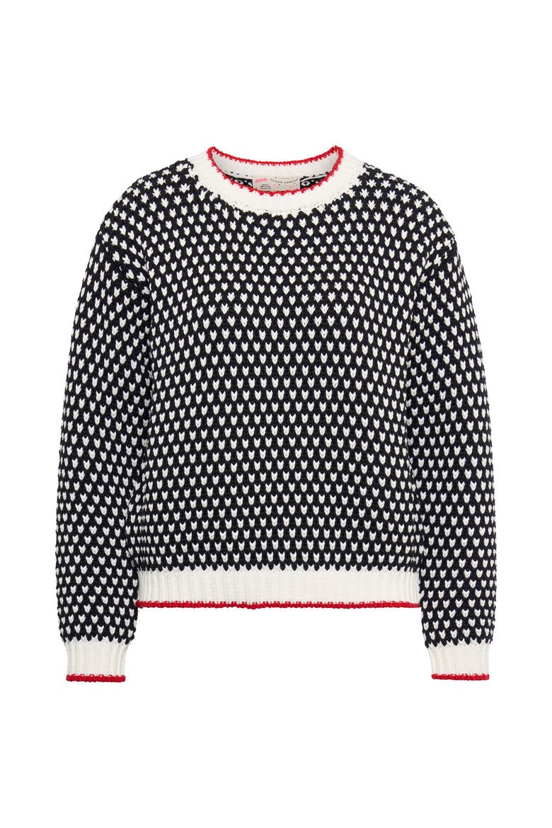 Black/White Pullover With Contrast Hem, Main, color, Black / White