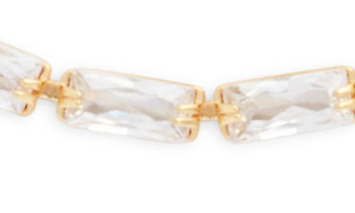 Argento Vivo Sterling Silver Baguette Cubic Zirconia Slider Bracelet In Gold