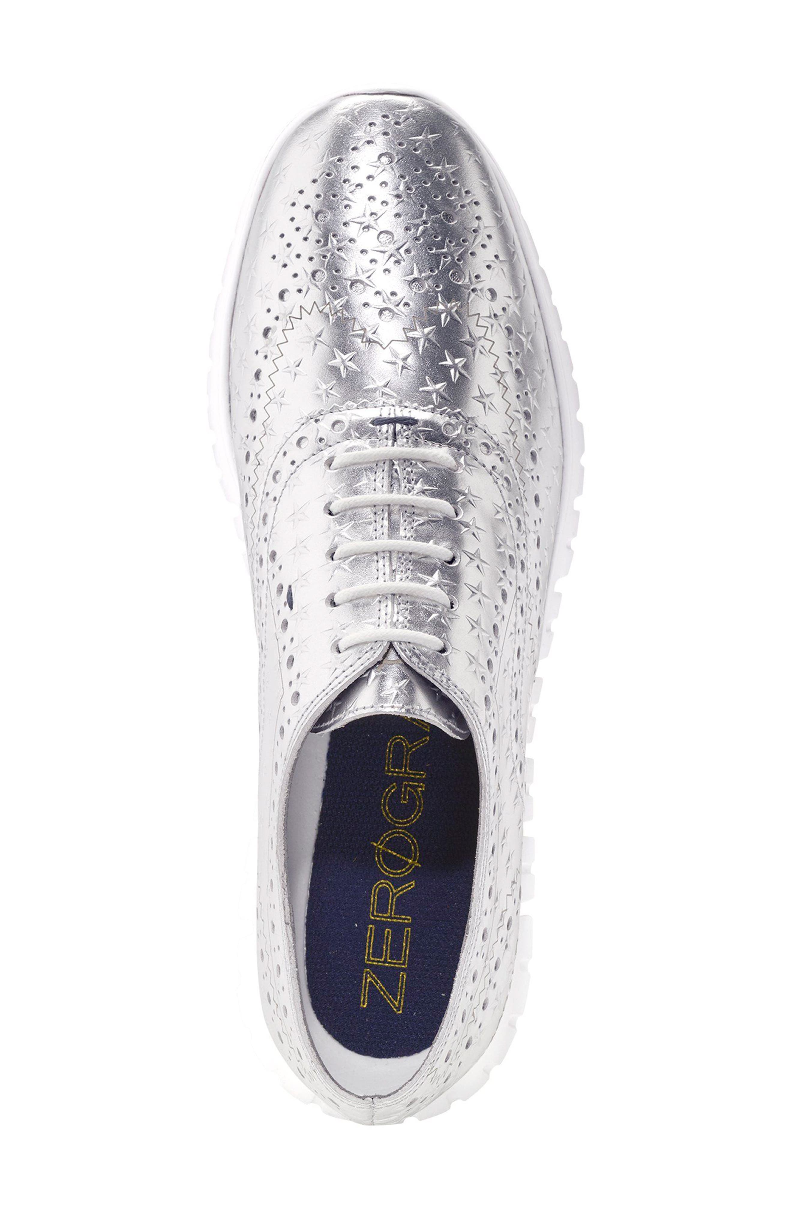 'ZeroGrand' Perforated Wingtip (Nordstrom Exclusive), Alternate, color, OPTIC WHITE EMBOSSED LEATHER