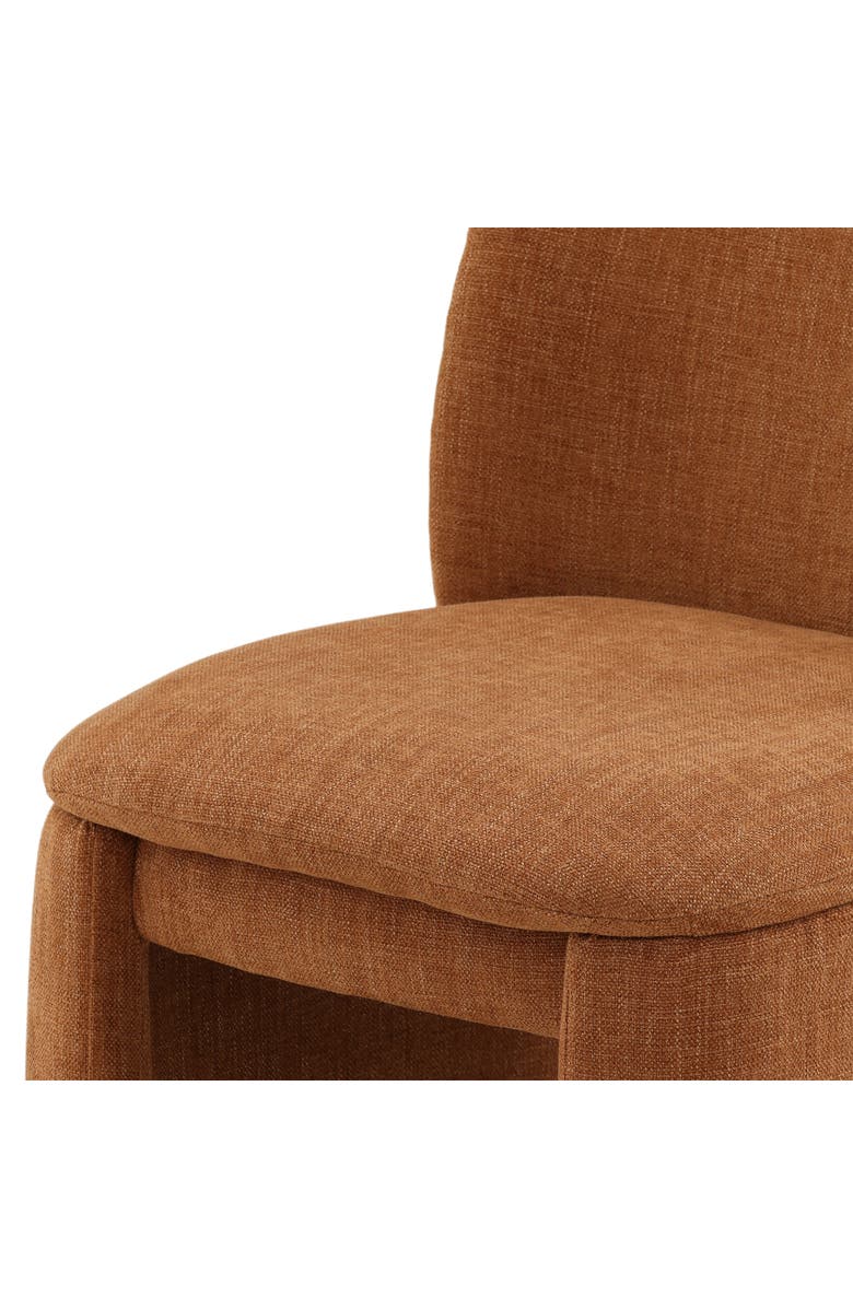 Dovetail Furniture Harlan Basketweave Upholstered Dining Chair, Alternate, color, Terracotta
