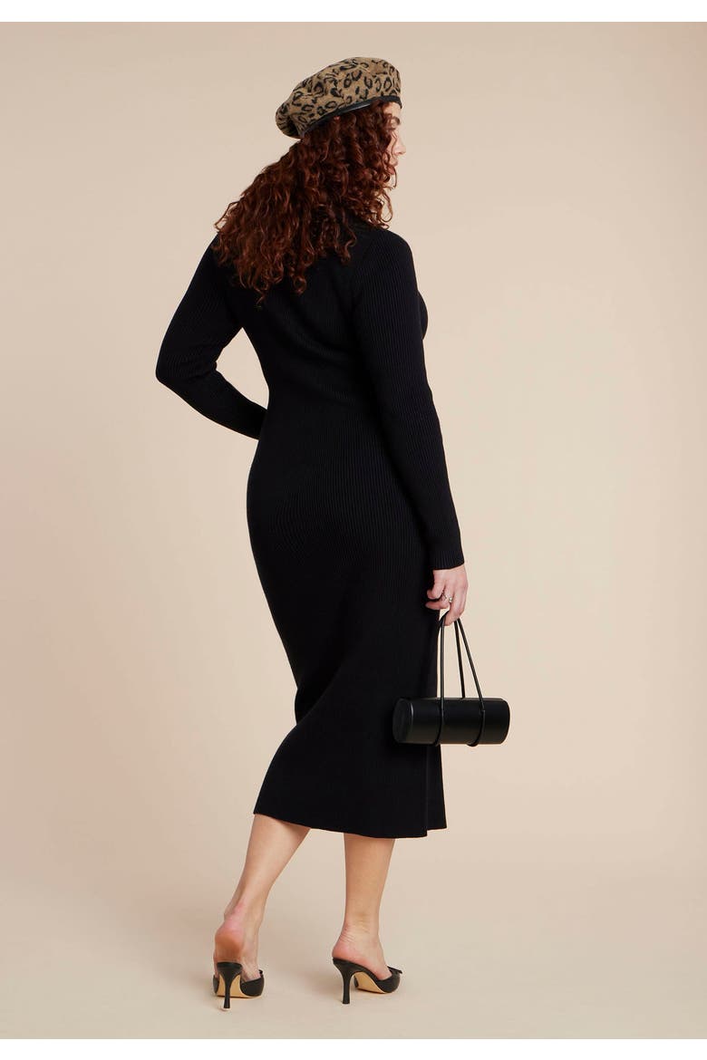 Heart Cutout Midi Dress, Alternate, color, BLACK ONYX