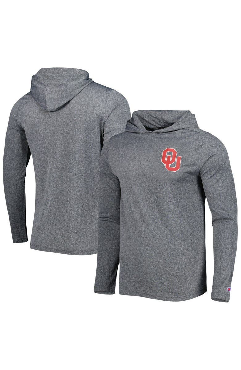 KNIGHTS APPAREL Men's Champion Gray Oklahoma Sooners Hoodie Long Sleeve T-Shirt, Main, color, Gray