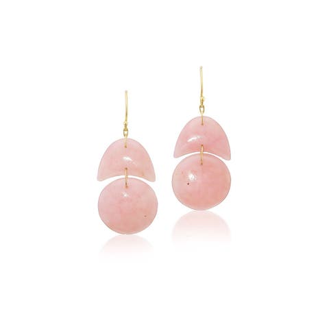 Pink Opal Tiny Arp Drop Earrings