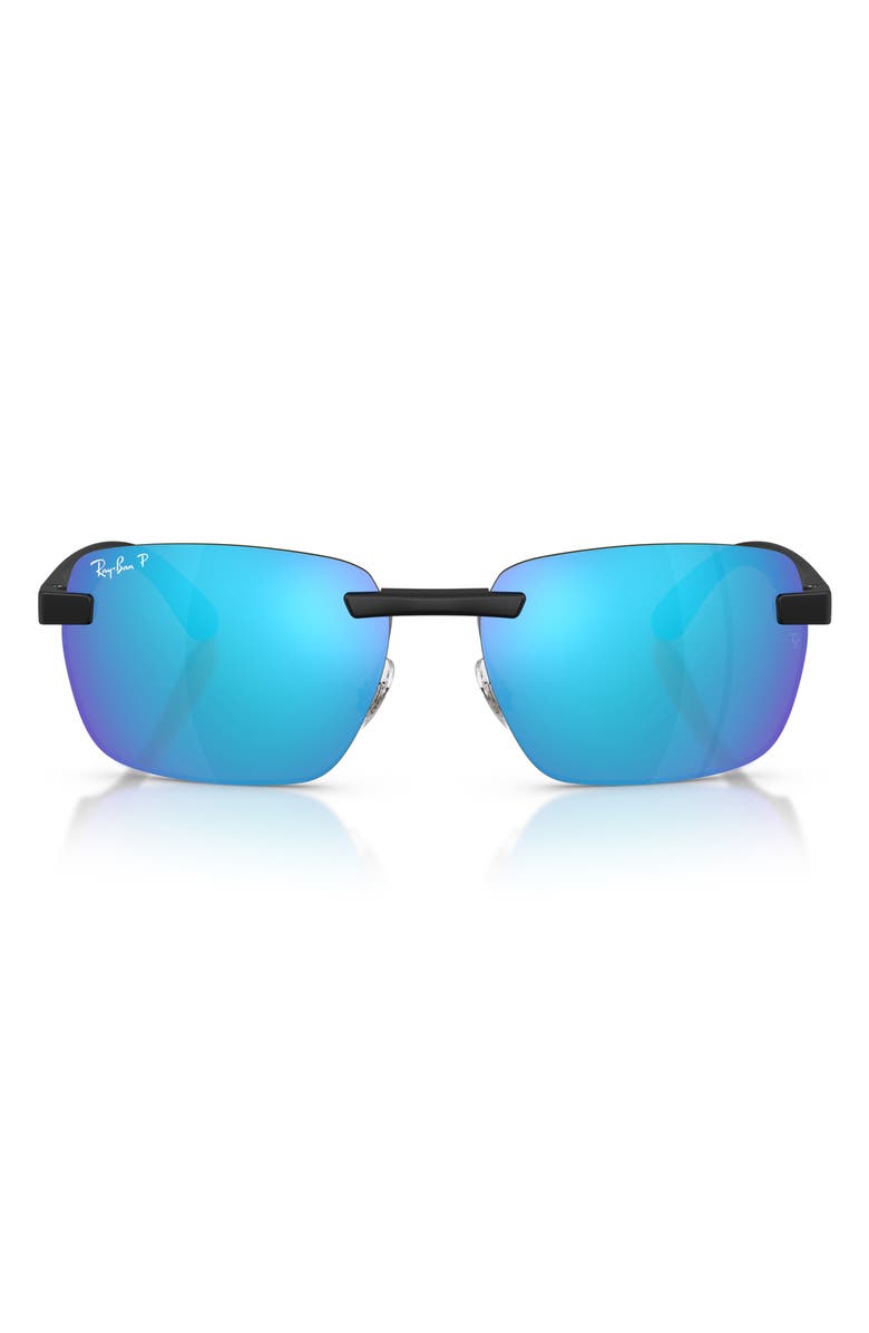 Ray-Ban 59mm Polarized Rimless Sunglasses, Main, color, 