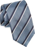 ZEGNA TIES Diagonal Stripe Jacquard Silk Tie