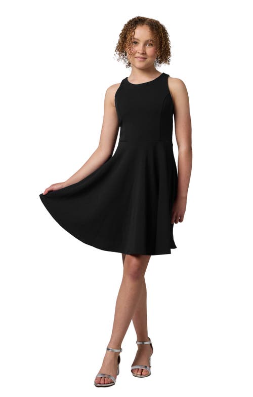 Un Deux Trois Textured Racerback Dress In Black