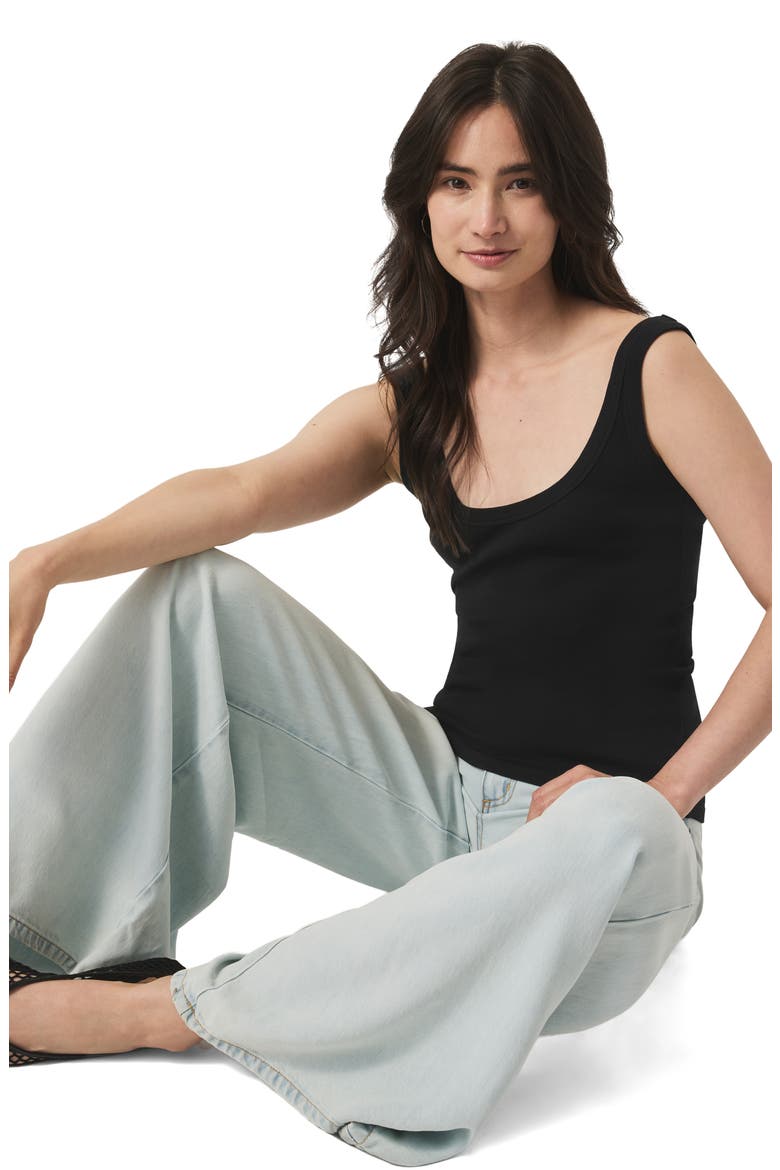 Faye Scoop Neck Tank, Alternate, color, BLACK